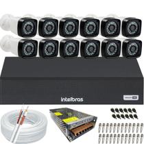 Kit Cftv 12 Câmeras Segurança Full Hd Dvr Intelbras Mhdx 1116c