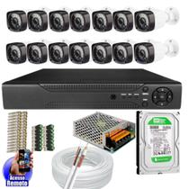 Kit Cftv 14 Câmeras Segurança Infravermelho 20 Metros Dvr Multi Hd 16ch Acesso Remoto C/HD 500GB