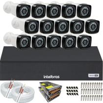 Kit Cftv 15 Câmeras Segurança 1080p 2mp Dvr Intelbras mhdx 1116c