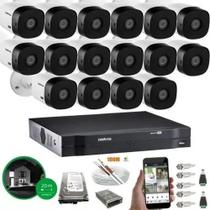 Kit Cftv 16 Cameras Completo HD 720P 1 Mega C/HD 500GB Intelbras