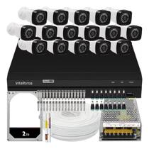 Kit Cftv 16 Cameras Full Hd 2mp Dvr Intelbras Mhdx 1216 2tb