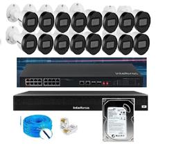 Kit Cftv 16 Câmeras Ip Intebras 1130 Hd iNvd 1016 C/1Tb