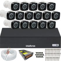 Kit Cftv 16 Câmeras Segurança 2mp 1080p Dvr Intelbras mhdx 1116c
