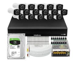 Kit Cftv 16 Câmeras Segurança Full 2mp Dvr Intelbras c/ Hd 1Tb