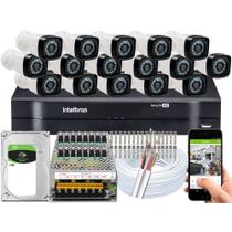 kit Cftv 16 Cameras Segurança Hd Dvr Intelbras 1216 C/HD 1TB