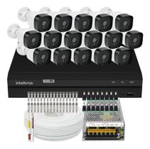 Kit Cftv 16 Cameras Segurança Hd Dvr Intelbras 16ch S/ HD