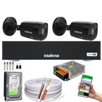 Kit Cftv 2 Cameras 1220 Bullet Black Full Hd + Dvr Mhdx 3004-c C/HD Kit Cftv 2 Cameras 1220 Bullet Black Full Hd + Dvr Mhdx 3004-c C/HD