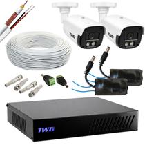 Kit cftv 2 cameras 2mp 20m imagens noturnas coloridas com dvr e ft individual sem hd Kit cftv 2 cameras 2mp 20m imagens noturnas coloridas com dvr e ft individual sem hd