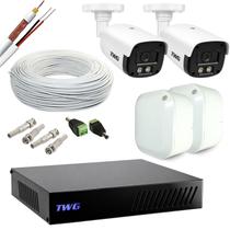 Kit cftv 2 cameras 2mp 20m imagens noturnas coloridas com dvr e ft individual sem hd Kit cftv 2 cameras 2mp 20m imagens noturnas coloridas com dvr e ft individual sem hd