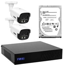 Kit cftv 2 cameras 2mp 20m star plus com dvr hd 1tb sem cabeamento