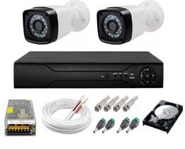 Kit Cftv 2 Cameras de Segurança 1mp 720p 20m Dvr Full Hd 4 Ch C/ Hd 500GB Completo