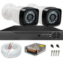 Kit Cftv 2 Câmeras Infravermelho Segurança 2mp 20m Dvr 4 canais 5x1