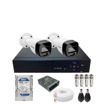 Kit CFTV 2 Câmeras Intelbras 1120b Full Color Dvr 04 Canais Alta Performance Acompanha Hd 500gb