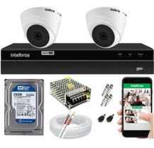 Kit Cftv 2 Câmeras Intelbras Dome 20m infra 1120 D E Dvr Mhdx 4ch