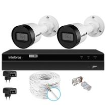 Kit Cftv 2 Câmeras Ip Intebras 1130b Poe Nvd Intelbras 1404