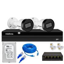 Kit Cftv 2 Câmeras Ip Intebras Vipc 1230 Nvd Intelbras 1404