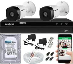 Kit Cftv 2 Câmeras Multi Hd 720p 1mp Dvr Intelbras Mhdx 1104