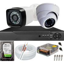 Kit Cftv 2 Câmeras Segurança 2mp 1080p 20m Dvr Full Hd 4 Ch
