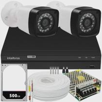 Kit Cftv 2 Câmeras Segurança Full Hd 1080p 2mp Dvr Intelbras