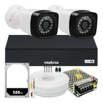 Kit Cftv 2 Câmeras Segurança Full Hd 1080p 2mp Dvr Intelbras Kit Cftv 2 Câmeras Segurança Full Hd 1080p 2mp Dvr Intelbras
