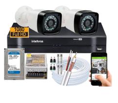 Kit Cftv 2 Câmeras Segurança Full Hd 1080p Dvr Intelbras 1TB