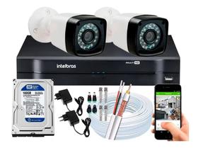 Kit Cftv 2 Cameras Segurança Full Hd 1080p Dvr Intelbras 4ch Kit Cftv 2 Cameras Segurança Full Hd 1080p Dvr Intelbras 4ch