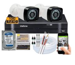 Kit Cftv 2 Câmeras Segurança Full Hd 1080p Dvr Intelbras HD 160gb