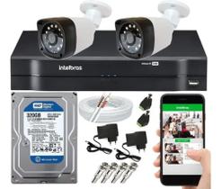 Kit Cftv 2 Câmeras Segurança Hd 1 Mp Dvr Mhdx 1104 Intelbras Kit Cftv 2 Câmeras Segurança Hd 1 Mp Dvr Mhdx 1104 Intelbras