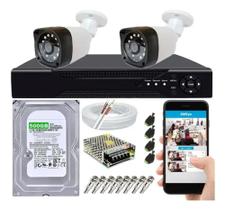 Kit Cftv 2 Câmeras Segurança Hd 720p 1 Mp Dvr C/ App Xmeye