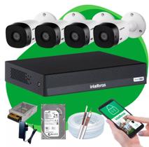 Kit Cftv 2 Cameras Segurança Hd Dvr Intelbras 500GB