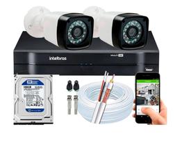 Kit Cftv 2 Cameras Segurança Hd Dvr Intelbras MHDX C/ HD 160GB