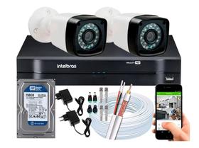 Kit Cftv 2 Cameras Segurança HD Full Hd Dvr Intelbras 4ch