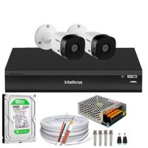 Kit Cftv 2 Câmeras Segurança Intelbras Dvr 8 Canais imhdx 5108 Com Hd 500GB Kit Cftv 2 Câmeras Segurança Intelbras Dvr 8 Canais imhdx 5108 Com Hd 500GB