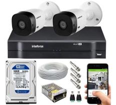 Kit Cftv 2 Câmeras Segurança Intelbras Hdcvi 20m e Dvr Mhdx