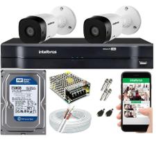 Kit Cftv 2 Câmeras Segurança Intelbras Hdcvi E Dvr Mhdx Full Hd