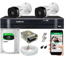 Kit Cftv 2 Câmeras Segurança Intelbras Hdcvi E Dvr Mhdx Full Hd