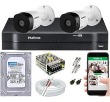 Kit Cftv 2 Câmeras Segurança Intelbras Hdcvi E Dvr Mhdx Multi Hd