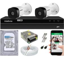 Kit Cftv 2 Câmeras Segurança Intelbras Hdcvi E Dvr Mhdx