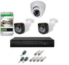 Kit Cftv 3 Camera Segurança Full Hd 1080p 2mp Dvr Full hd 4ch