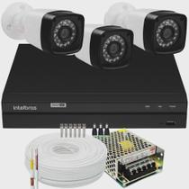 Kit Cftv 3 Câmera Segurança Full Hd 2mp Dvr Intelbras Sem HD