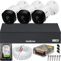 Kit Cftv 3 Câmeras Hd 720p Intelbras Mhdx 4 canais Kit Cftv 3 Câmeras Hd 720p Intelbras Mhdx 4 canais