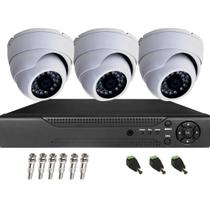 Kit Cftv 3 Câmeras Infravermelho Segurança Full HD 20m Dvr Full Hd 4 Ch