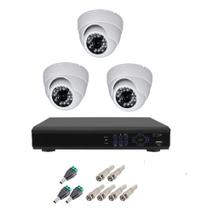 Kit Cftv 3 Câmeras Infravermelho Segurança HD 20m Dvr Full Hd 4 Ch S/ Hd Promo