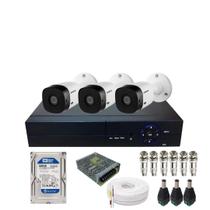 Kit CFTV 3 Câmeras Intelbras 1120b Hd Dvr De 04 Canais Alta Performance Acompanha Hd 500gb No Dvr