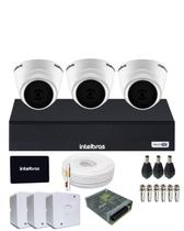 Kit CFTV 3 Câmeras Intelbras 1120d DVR MHDX 1104C com SSD 512GB