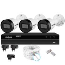 Kit Cftv 3 Câmeras Ip Intebras 1130b Poe Nvd Intelbras 1404