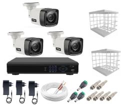 Kit Cftv 3 Câmeras Multi Hd 720p 1mp Dvr Full hd 4 ch s/hd