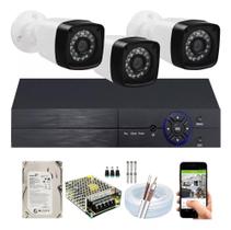 Kit Cftv 3 Câmeras Segurança Ahd 1mp Dvr4ch App Xmeye Qrcode