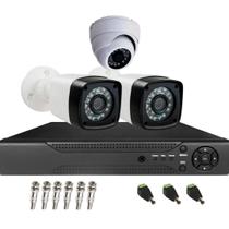 Kit Cftv 3 Câmeras Segurança Full HD 1080p Dvr 4 canais 5x1