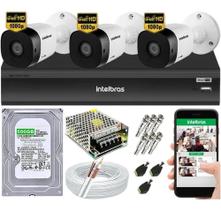 Kit Cftv 3 Câmeras Segurança Intelbras 1080p Mhdx 3104 H.265 Kit Cftv 3 Câmeras Segurança Intelbras 1080p Mhdx 3104 H.265